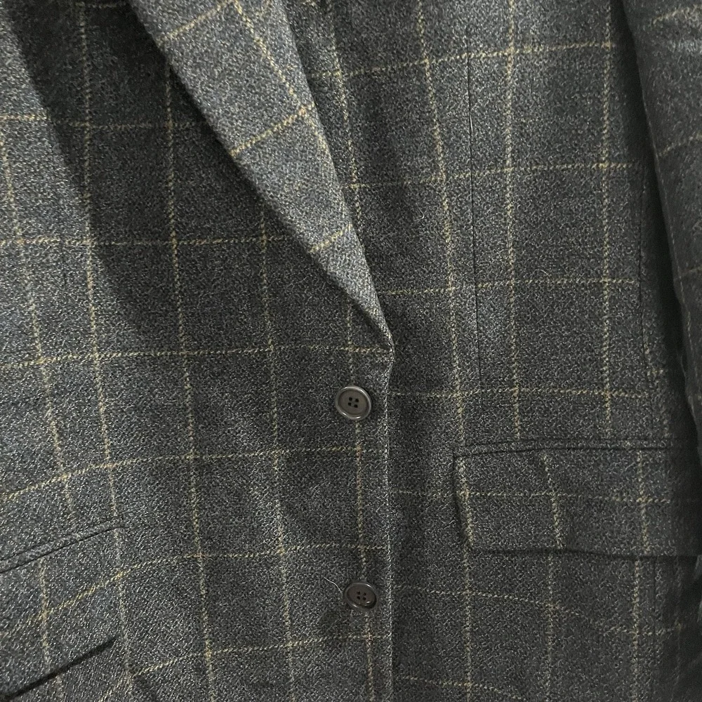 Ermenegildo Zegna Spiritoso Wool Cashmere Glen Plaid Windowpane Blazer 42R READ